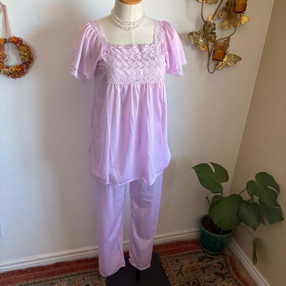 Vintage Rikki New York Lavender Two-Piece PJ Set XS